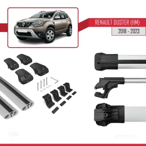 Renault Duster (HM) 2018-2023 Arası ile uyumlu ACE-1 Ara Atkı Tavan Barı GRİ thumb 5