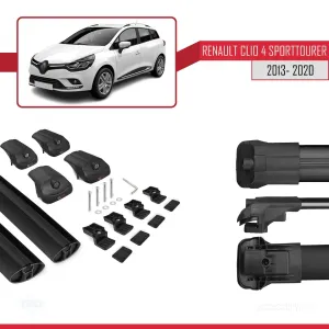 Renault Clio SPORT TOURER 2013-2020 Arası ile uyumlu ACE-1 Ara Atkı Tavan Barı SİYAH thumb 5