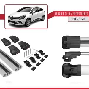 Renault Clio Sport Tourer - SW 2013-2020 Arası ile uyumlu ACE-1 Ara Atkı Tavan Barı GRİ thumb 5