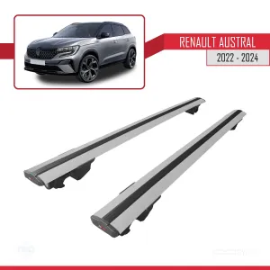 Renault Austral 2022 ve Sonrası ile uyumlu HOOK Model Anahtar Kilitli Ara Atkı Tavan Barı GRİ thumb 4