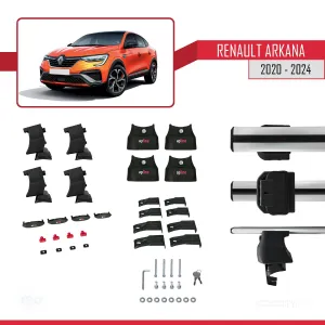 Renault Arkana 2020 ve Sonrası ile uyumlu ACE-4 Ara Atkı Tavan Barı GRİ thumb 5