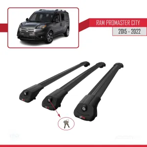 Ram Promaster City 2015-2022 Arası ile uyumlu ACE-1 Ara Atkı Tavan Barı SİYAH 3 ADET BAR thumb 4