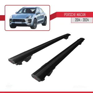 Porsche MACAN 2014 ve Sonrası ile uyumlu HOOK Model Anahtar Kilitli Ara Atkı Tavan Barı SİYAH thumb 4