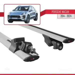 Porsche MACAN 2014 ve Sonrası ile uyumlu HOOK Model Anahtar Kilitli Ara Atkı Tavan Barı GRİ thumb 5