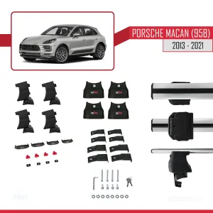 Porsche Macan (95B) 2013-2021 Arası ile uyumlu ACE-4 Ara Atkı Tavan Barı GRİ thumb 4