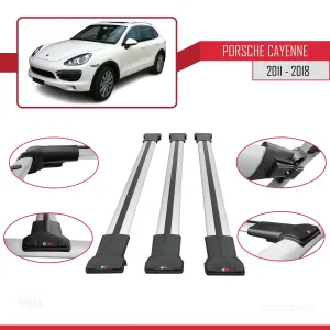 Porsche Cayenne 92A 2011-2018 Arası ile uyumlu FLY Model Ara Atkı Tavan Barı GRİ 3 ADET BAR thumb 5