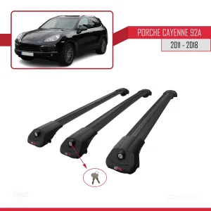 Porsche Cayenne 92A 2011-2018 Arası ile uyumlu ACE-1 Ara Atkı Tavan Barı SİYAH 3 ADET BAR thumb 4