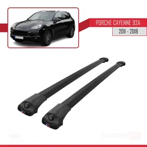 Porsche Cayenne 92A 2011-2018 Arası ile uyumlu ACE-1 Ara Atkı Tavan Barı SİYAH thumb 3