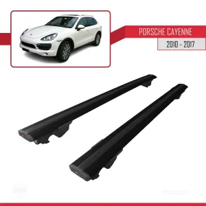 Porsche Cayenne 2010-2017 Arası ile uyumlu HOOK Model Anahtar Kilitli Ara Atkı Tavan Barı SİYAH thumb 4