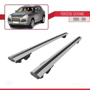 Porsche Cayenne 2003-2011 Arası ile uyumlu HOOK Model Anahtar Kilitli Ara Atkı Tavan Barı GRİ thumb 4
