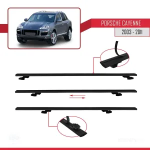 Porsche Cayenne 2003-2011 Arası ile uyumlu Basic Model Ara Atkı Tavan Barı SİYAH 3 ADET thumb 5