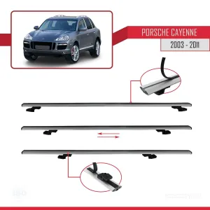 Porsche Cayenne 2003-2011 Arası ile uyumlu Basic Model Ara Atkı Tavan Barı GRİ 3 ADET thumb 5