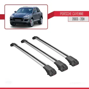 Porsche Cayenne 2003-2011 Arası ile uyumlu ACE-1 Ara Atkı Tavan Barı GRİ 3 ADET BAR thumb 3