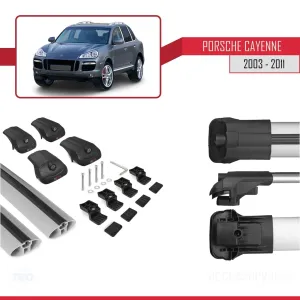 Porsche Cayenne 2003-2011 Arası ile uyumlu ACE-1 Ara Atkı Tavan Barı GRİ thumb 5
