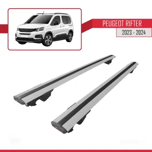 Peugeot Rifter 2023 ve Sonrası ile uyumlu HOOK Model Anahtar Kilitli Ara Atkı Tavan Barı GRİ thumb 4