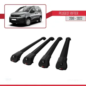 Peugeot Rifter 2019-2022 Arası ile uyumlu ACE-1 Ara Atkı Tavan Barı SİYAH 4 ADET BAR thumb 3