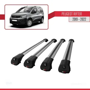 Peugeot Rifter 2019-2022 Arası ile uyumlu ACE-1 Ara Atkı Tavan Barı GRİ 4 ADET BAR thumb 3