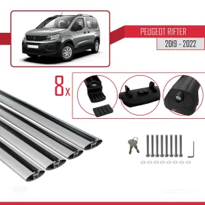 Peugeot Rifter 2019-2022 Arası ile uyumlu ACE-1 Ara Atkı Tavan Barı GRİ 4 ADET BAR thumb 5