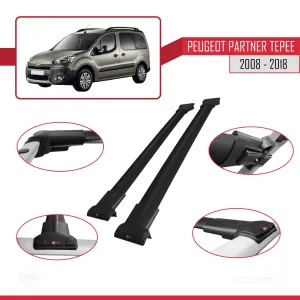 Peugeot Partner Tepee 2008-2018 Arası ile uyumlu FLY Model Ara Atkı Tavan Barı SİYAH thumb 5