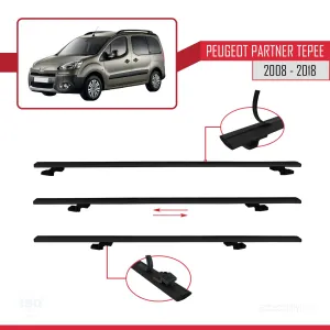 Peugeot Partner Tepee 2008-2018 Arası ile uyumlu Basic Model Ara Atkı Tavan Barı SİYAH 3 ADET thumb 5