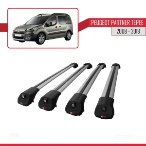 Peugeot Partner Tepee 2008-2018 Arası ile uyumlu ACE-1 Ara Atkı Tavan Barı GRİ 4 ADET BAR thumb 4