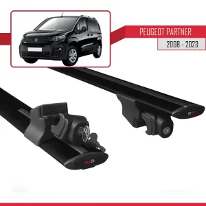 Peugeot Partner 2019-2022 Arası ile uyumlu HOOK Model Anahtar Kilitli Ara Atkı Tavan Barı SİYAH thumb 5
