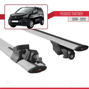 Peugeot Partner 2019-2022 Arası ile uyumlu HOOK Model Anahtar Kilitli Ara Atkı Tavan Barı GRİ thumb 5