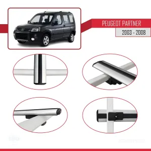 Peugeot Partner 2003-2008 Arası ile uyumlu Basic Model Ara Atkı Tavan Barı GRİ 3 ADET thumb 4