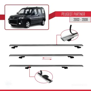Peugeot Partner 2003-2008 Arası ile uyumlu Basic Model Ara Atkı Tavan Barı GRİ 3 ADET thumb 5