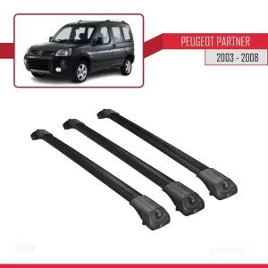 Peugeot Partner 2003-2008 Arası ile uyumlu ACE-1 Ara Atkı Tavan Barı SİYAH 3 ADET BAR thumb 3