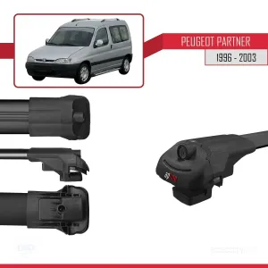 Peugeot Partner 1996-2003 Arası ile uyumlu ACE-1 Ara Atkı Tavan Barı SİYAH 4 ADET BAR thumb 5