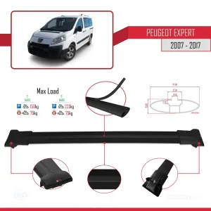 Peugeot Expert 2007-2017 Arası ile uyumlu FLY Model Ara Atkı Tavan Barı SİYAH thumb 4