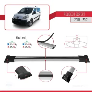 Peugeot Expert 2007-2017 Arası ile uyumlu FLY Model Ara Atkı Tavan Barı GRİ 4 ADET BAR thumb 4