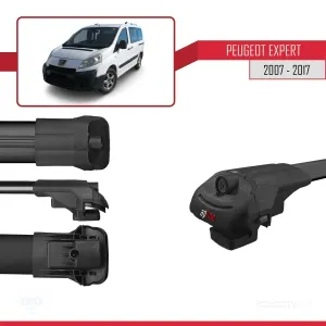 Peugeot Expert 2007-2017 Arası ile uyumlu ACE-1 Ara Atkı Tavan Barı SİYAH 4 ADET BAR thumb 5