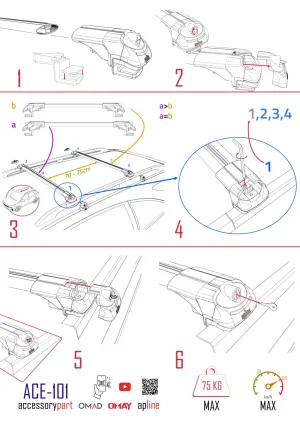 Peugeot Expert 2007-2017 Arası ile uyumlu ACE-1 Ara Atkı Tavan Barı SİYAH thumb 4