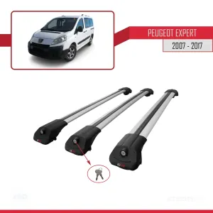 Peugeot Expert 2007-2017 Arası ile uyumlu ACE-1 Ara Atkı Tavan Barı GRİ 3 ADET BAR thumb 4