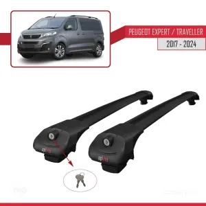 Peugeot Expert - Traveller 2017 ve Sonrası ile uyumlu ACE-1 Ara Atkı Tavan Barı SİYAH thumb 4