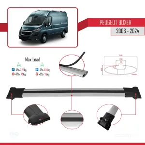 Peugeot Boxer 2006 ve Sonrası ile uyumlu FLY Model Ara Atkı Tavan Barı GRİ 4 ADET BAR thumb 4
