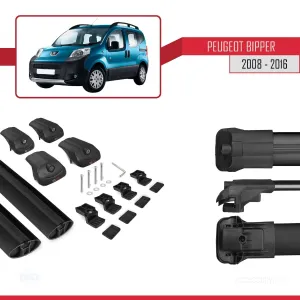 Peugeot Bipper 2008-2016 Arası ile uyumlu ACE-1 Ara Atkı Tavan Barı SİYAH thumb 5