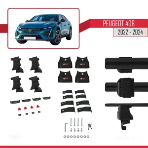 Peugeot 408 2022 ve Sonrası ile Uyumlu ACE-4 Ara Atkı Tavan Barı SİYAH thumb 5
