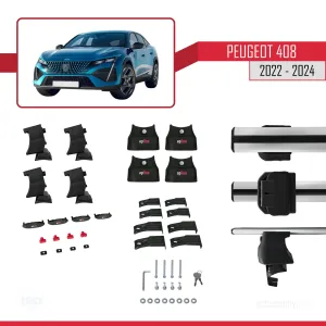 Peugeot 408 2022 ve Sonrası ile Uyumlu ACE-4 Ara Atkı Tavan Barı GRİ thumb 5