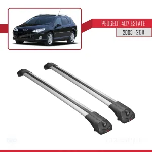 Peugeot 407 SW 2005-2011 Arası ile uyumlu ACE-1 Ara Atkı Tavan Barı GRİ thumb 3