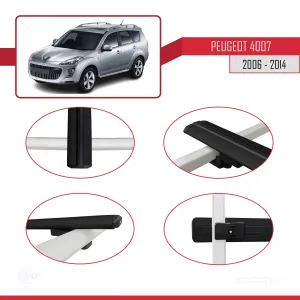 Peugeot 4007 2006-2014 Arası ile uyumlu Basic Model Ara Atkı Tavan Barı SİYAH 3 ADET thumb 4