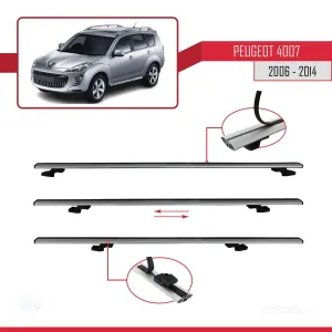 Peugeot 4007 2006-2014 Arası ile uyumlu Basic Model Ara Atkı Tavan Barı GRİ 3 ADET thumb 5