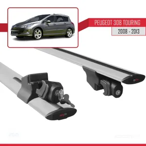Peugeot 308 SW / Estate 2008-2013 Arası ile uyumlu HOOK Model Anahtar Kilitli Ara Atkı Tavan Barı GRİ thumb 5