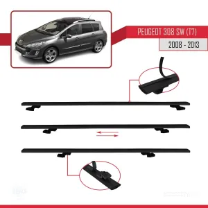 Peugeot 308 SW (T7) 2008-2013 Arası ile uyumlu Basic Model Ara Atkı Tavan Barı SİYAH 3 ADET thumb 5