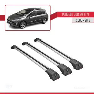 Peugeot 308 SW (T7) 2008-2013 Arası ile uyumlu ACE-1 Ara Atkı Tavan Barı GRİ 3 ADET BAR thumb 3