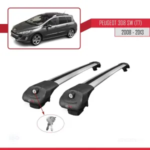 Peugeot 308 SW (T7) 2008-2013 Arası ile uyumlu ACE-1 Ara Atkı Tavan Barı GRİ thumb 4