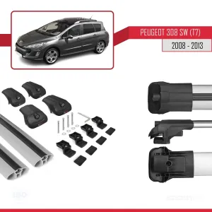 Peugeot 308 SW (T7) 2008-2013 Arası ile uyumlu ACE-1 Ara Atkı Tavan Barı GRİ thumb 5