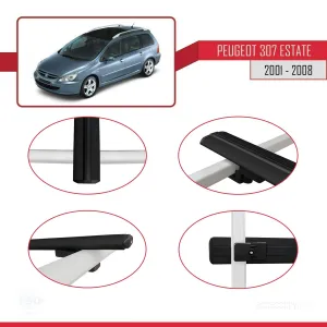 Peugeot 307 ESTATE 2001-2008 Arası ile uyumlu Basic Model Ara Atkı Tavan Barı SİYAH 3 ADET thumb 4
